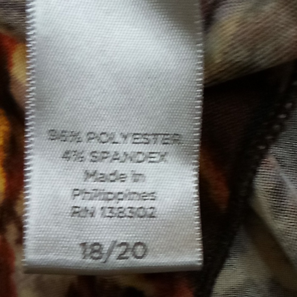 Elegant Multicolor Patterned Ruffled Front Tank Top Size 18/20 - Picture 7 of 12